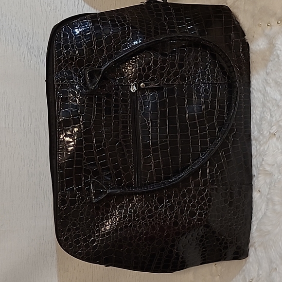 Great condition Dark brown large croc embossed tote - Picture 1 of 9